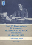 Eesti TA Raamatukogu IX konverents Friedrich Puksoo mälestuseks