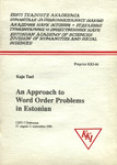An approach to word order problems in Estonian