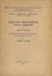 Eesti NSV ordoviitsiumi fauna nimestik. Список фауны ордовика Эстонской ССР (2. osa)