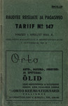 Raudtee reisijate- ja pagasiveo tariif nr. 147