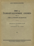 1922 a. üldrahvalugemise andmed. Résultats du recensement de 1922 (11. osa)