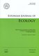  Estonian Journal of Ecology. Volume 58. 2009/2 