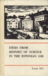 Items from History of Science in the Estonian SSR