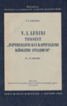 V. I. Lenini teosest «Imperialism kui kapitalismi kõrgeim staadium»